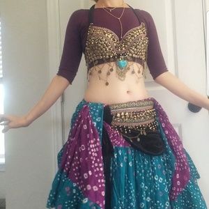 Belly Dance Bra Top & Belt Set